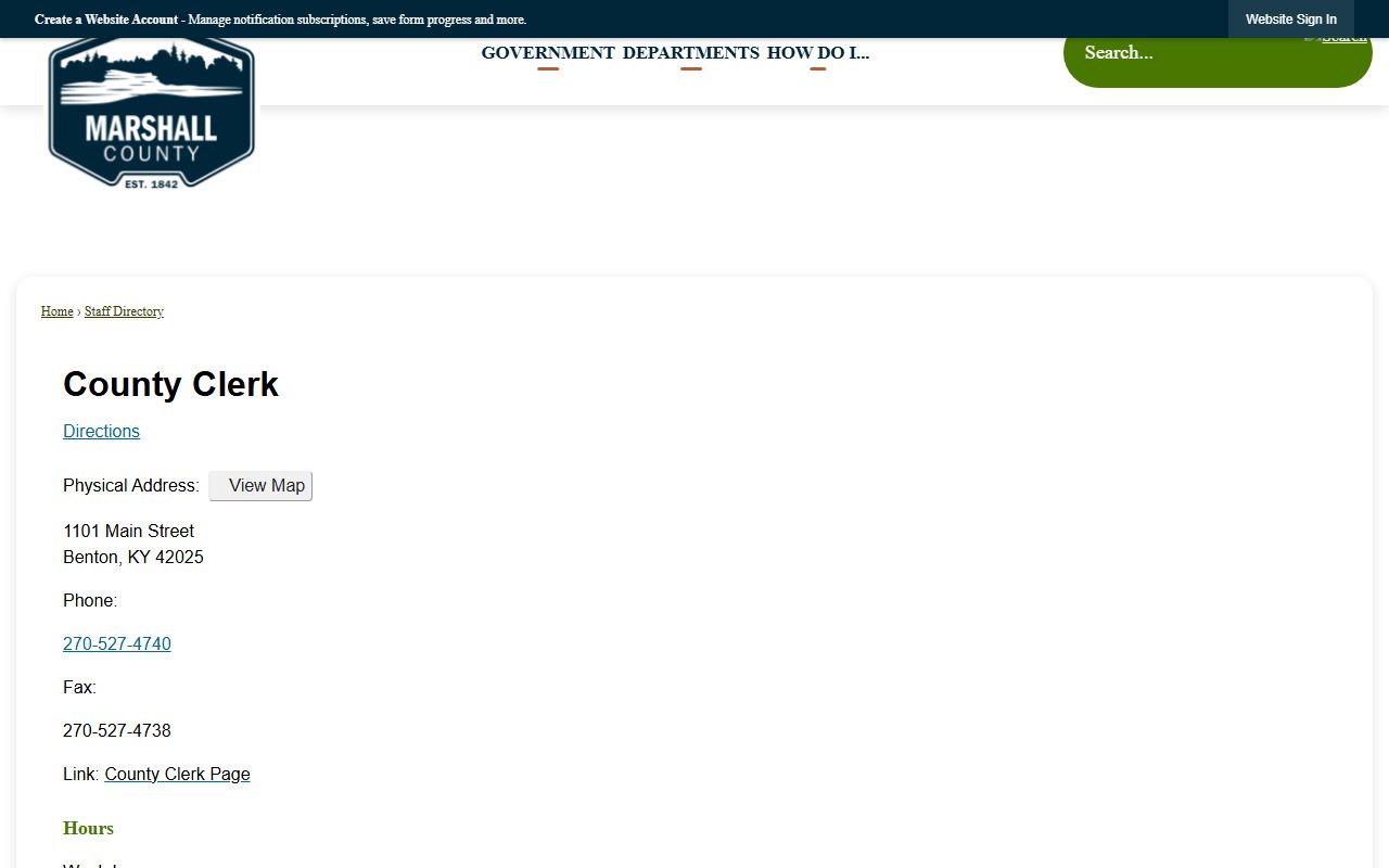 Marshall County Circuit Court Clerk records county clerk directory distinction