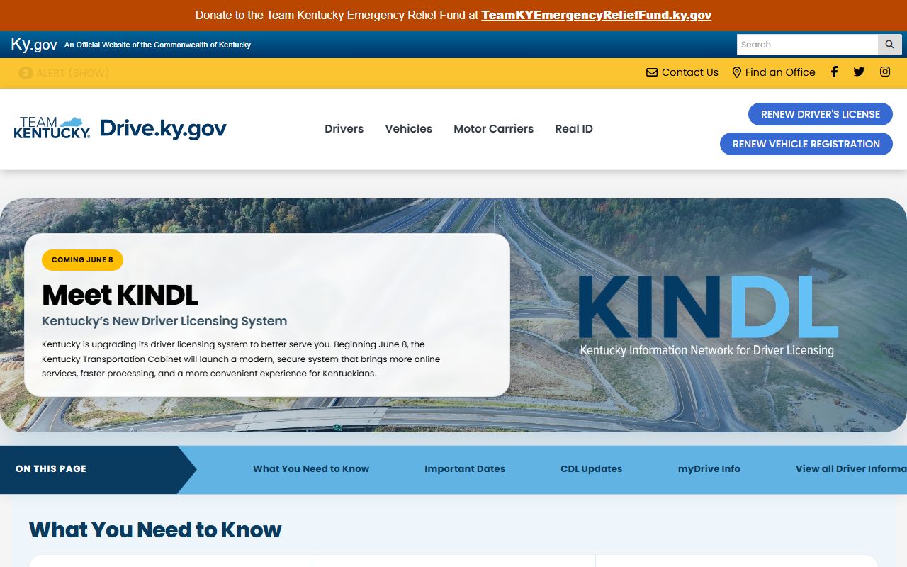 KYTC modern licensing system information for Kentucky drivers