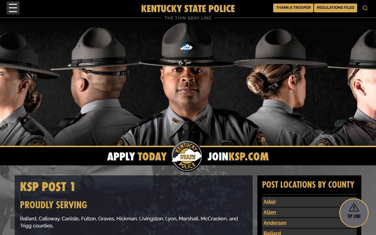 Marshall County warrant search and Kentucky State Police Post 1